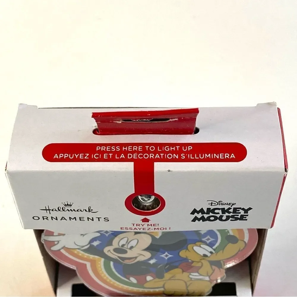 Hallmark Disney Mickey Mouse Pluto Light Up Christmas Tree Ornament 2022 NEW.